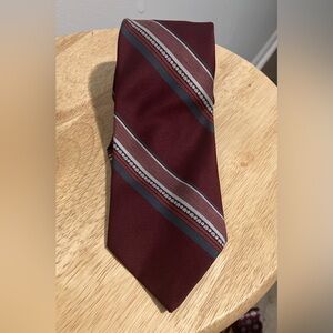 Classic Ketch Burgundy Striped Tie